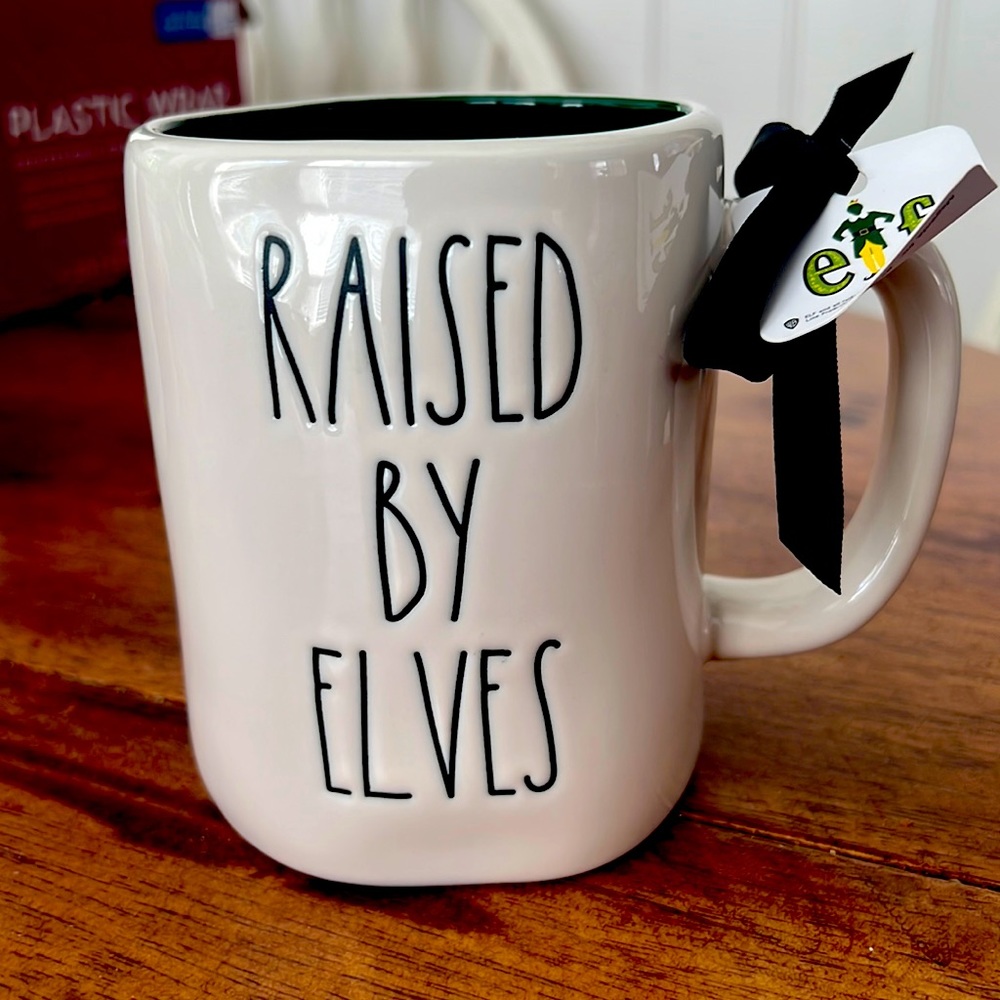 Rae Dunn raised by Elves Christmas mug